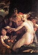AACHEN, Hans von Bacchus, Ceres and Cupid oil painting on canvas